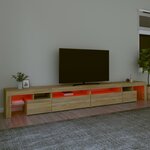 vidaXL Meuble TV avec lumières LED Chêne sonoma 290x36 5x40 cm