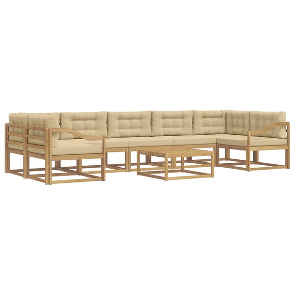 vidaXL Ensemble de canapés d'extérieur 6 pc Blanc et Beige
