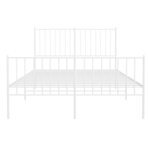 vidaXL Cadre de lit métal avec tête de lit/pied de lit blanc 120x190cm