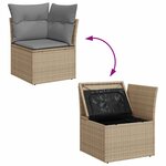 vidaXL Salon de jardin avec coussins 7 Pièces beige résine tressée