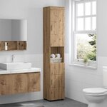 vidaXL Cabinet de salle de bain avec stockage TULUM chêne artisanal