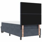 vidaXL Lit à ressorts avec matelas Gris foncé 90 x 200 cm Velours