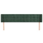 vidaXL Tête de lit avec oreilles Vert foncé 163x16x78/88 cm Velours
