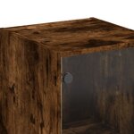 vidaXL Buffet avec portes en verre chêne fumé 35x37x142 cm