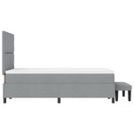 vidaXL Lit à ressorts avec matelas et banc gris clair 120x190 cm en tissu