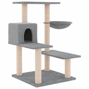 vidaXL Arbre à chat avec griffoirs en sisal gris clair 82 5 cm