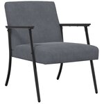 vidaXL fauteuil Gris foncé 59 x 75 x 78 cm Velours