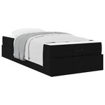 vidaXL Cadre de lit avec matelas Noir 90 x 190 cm tissu