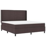 vidaXL Lit à ressorts avec matelas Marron foncé 180 x 200 cm tissu