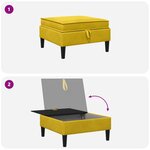 vidaXL Pouf avec Rangement Jaune Velours