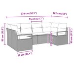 vidaXL Ensemble de Canapés avec coussin 6 Pièces Marron Poly Rattan