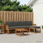 vidaXL Ensemble de canapés d'extérieur 6 Pièces Naturel et Anthracite