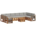vidaXL Ensemble de canapés d'extérieur 11 pc Gris Naturel et Clair