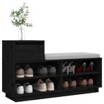 vidaXL Armoire à chaussures Noir 110x34x61 cm Bois de pin massif