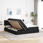 vidaXL Lit de Rangement avec matelas avec tête de lit Noir 90 x 200 cm