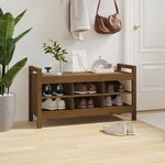 vidaXL Banc d'entrée Marron miel 110x40x60 cm Bois de pin massif