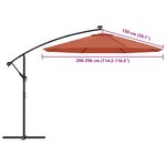 vidaXL Tissu de remplacement pour parasol déporté terre cuite 300 cm