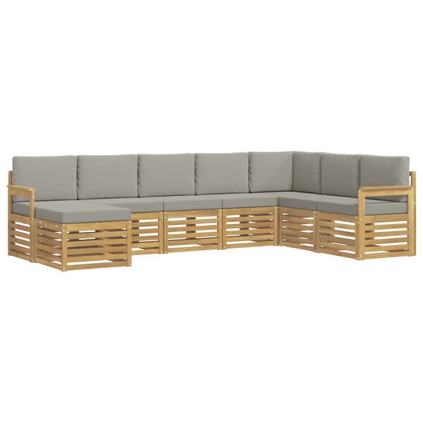 vidaXL Ensemble de canapés d'extérieur 6 pc Blanc et gris clair
