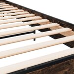 vidaXL Cadre de lit chêne fumé 90x190 cm bois d'ingénierie et métal