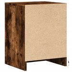 vidaXL Armoire de chevet et lumières LED chêne fumé bois d'ingénierie