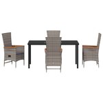 vidaXL Ensemble de salle à manger pour jardin 5 Pièces Gris Poly rotin