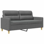 vidaXL Canapé à 2 places Gris foncé 140 cm Tissu