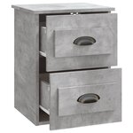 vidaXL Tables de chevet murales 2 Pièces gris béton 41 5x36x53 cm