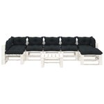 vidaXL Salon palette de jardin 8 Pièces avec coussins anthracite bois