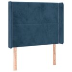 vidaXL Tête de lit avec oreilles Bleu foncé 83x16x118/128 cm Velours