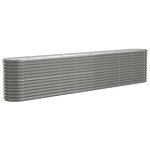 vidaXL Lit surélevé de jardin Acier galvanisé 332x40x68 cm gris