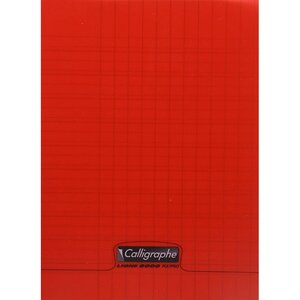Cahier d'apprentissage 32 pages 90 g  couverture polypropylène rouge  format 17 x 22 cm CALLIGRAPHE