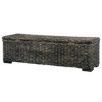 vidaXL Boîte de rangement 120 cm Noir Rotin naturel kubu et manguier
