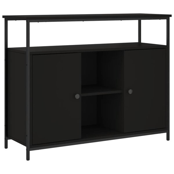 vidaXL Buffet noir 100x35x80 cm bois d'ingénierie