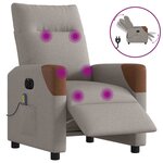 vidaXL Fauteuil de massage inclinable électrique Taupe Tissu