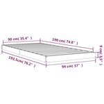 vidaXL Cadre de lit sans matelas blanc 90x190 cm bois de pin massif