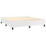 vidaXL Sommier à lattes de lit matelas LED Blanc 180x200 cm Similicuir