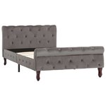 vidaXL Cadre de lit Gris Velours 100 x 200 cm