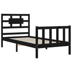 vidaXL Cadre de lit sans matelas noir bois de pin massif