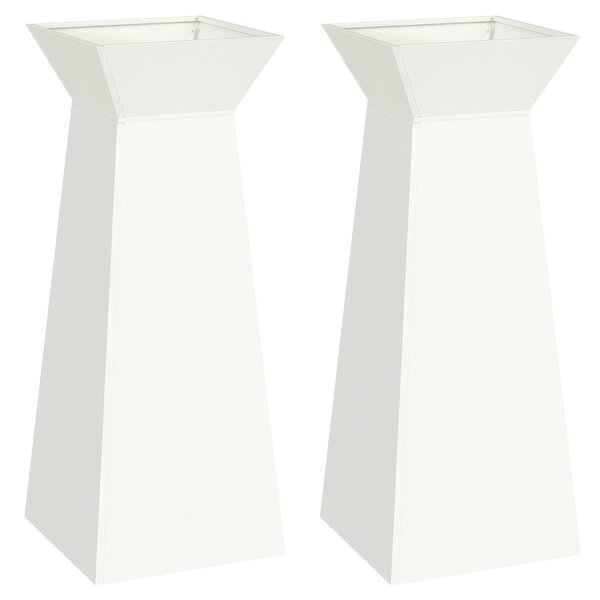vidaXL Support de plante en forme de cône Blanc Plastique Grand