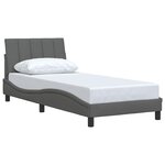 vidaXL Cadre de lit sans matelas Hanko gris foncé 90x200 cm tissu