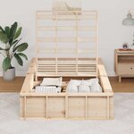 vidaXL Cadre de lit Marron 90 x 200 cm Bois de pin massif