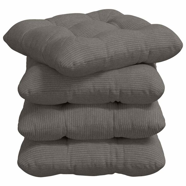 vidaXL Coussins de siège 4 pc Tissu en velours côtelé Gris clair