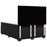 vidaXL Sommier à lattes de lit et matelas Noir 160x200 cm Velours