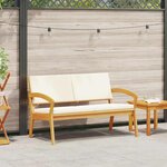 vidaXL Banc de jardin avec coussin Marron Bois d'acacia massif