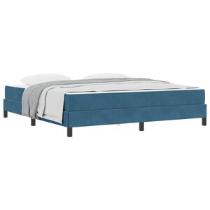 vidaXL Lit à ressorts avec matelas Bleu foncé 180 x 200 cm tissu