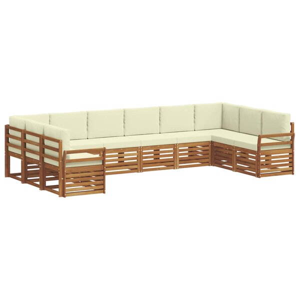 vidaXL Ensemble de canapé d'angle avec coussin 10 Pièces Naturel et Crème