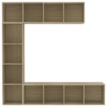 vidaXL Jeu de bibliothèque/meuble TV 3 Pièces Chêne sonoma 180x30x180 cm