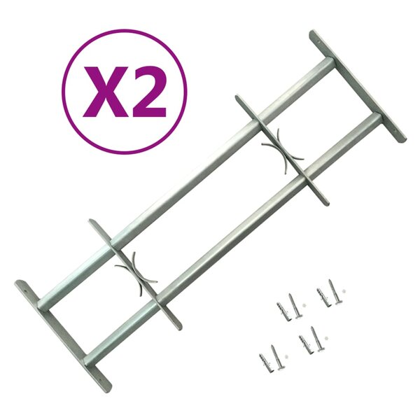 vidaXL Grilles réglables de sécurité de fenêtres 2 Pièces 700-1050 mm