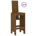vidaXL Ensemble de bar de jardin 9 Pièces marron miel bois de pin massif
