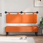 vidaXL Tête de lit suspendue Orange Tissu en velours côtelé